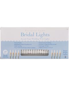 Darice Victoria Lynn Bridal Lights 50 Count 17.5'-Clear Bulbs W/White Wire