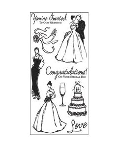 Inkadinkado Clear Stamps 4"X8"-Wedding