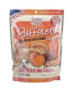 Loving Pets Products Puffsters Treat Chips 4oz-Sweet Potato & Chicken