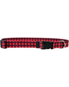 Yellow Dog Design Yellow Dog Collar Small 10"-14"-Buffalo Plaid Red