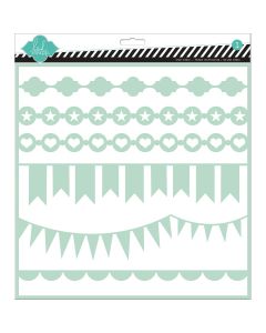 American Crafts Heidi Swapp Stencil 12"X12"-Borders
