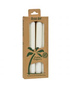 Aloha Bay Palm Tapers White - 4 Candles