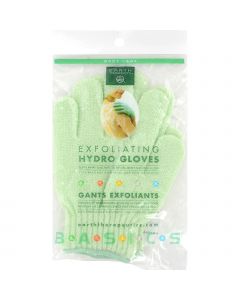 Earth Therapeutics Exfoliating Hydro Gloves White - 1 Pair