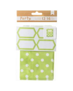American Crafts DIY Party Treat Bags & Labels-Green & White