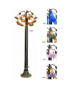 Warehouse of Tiffany Tiffany-style Lily Green Floor Lamp