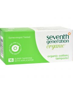 Seventh Generation Tampons - Super Applicator - 16 ct - Case of 12