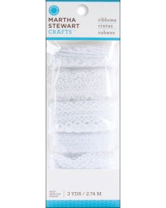 Martha Stewart Doily Lace Ribbons 3yd 5/Pkg-White