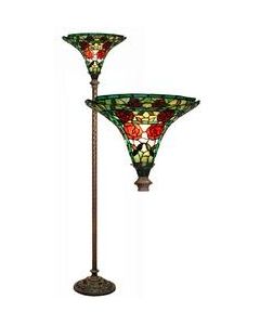 Warehouse of Tiffany Green Rose Torchiere