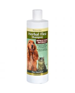 NaturVet Shampoo - Flea - Herbal - Dogs and Cats - 16 oz