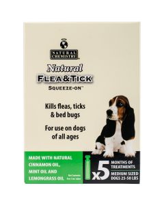 Natural Chemistry Natural Flea & Tick Squeeze On For Medium Dogs 5/Pkg-