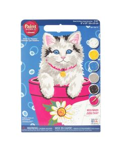 Dimensions Paint Works Paint By Number Kit 8"X10"-Flower Pot Kitten