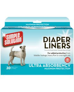 Simple Solution Disposable Dog Diaper Liners Heavy Flow 10 pack White
