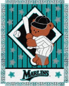 The Northwest Company Marlins baby 36"x 46" Triple Woven Jacquard Throw (MLB) - Marlins baby 36"x 46" Triple Woven Jacquard Throw (MLB)