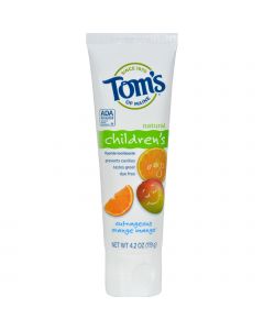 Tom's of Maine Children's Natural Fluoride Toothpaste Outrageous Orange Mango - 4.2 oz - Case of 6