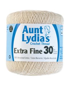 Coats Crochet Aunt Lydia's Extra Fine Crochet Thread Size 30-Natural