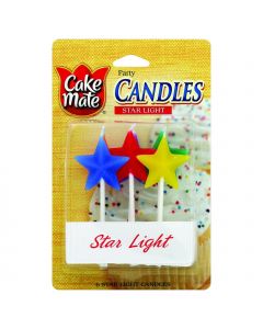 Cake Mate Birthday Party Candles - Star Light - 6 Count - Case of 6