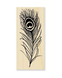 Stampendous Mounted Stamp 1.75"X4"-Peacock Feather