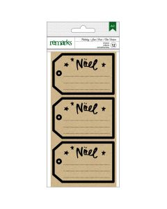 American Crafts Holiday Remarks Kraft Labels 12/Pkg-3"X2" Noel Tags