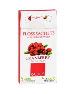Radius Floss Sachets with Natural Xylitol - Cranberry - Case of 20