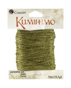 Cousin Kumihimo Cord .5mmX19.7yd-Metallic Gold