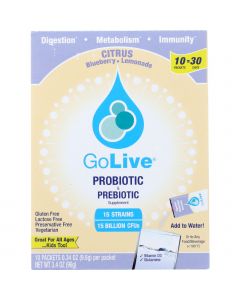 GoLive Probiotic Products Probiotic and Prebiotic - Flavored Packets - Citrus Blueberry and Lemonade - 10/.47oz - 1 each