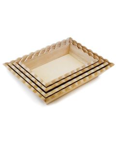 Multicraft Imports Paintable Wooden Trays 4/Pkg-4.5"X7.25" To 7"X9.75"