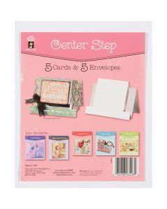 Hot Off The Press Die-Cut Cards W/Envelopes 5/Pkg-Center Step