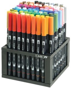 Tombow Dual Brush Marker 96pc Set W/Desk Stand-
