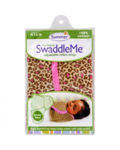 Summer Infant SwaddleMe Adjustable Infant Wrap - Small/Medium 7 - 14 lbs - Leopard