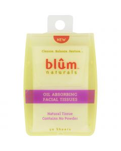 Blum Naturals Oil Absorbing Facial Tissues - 50 Sheets - Case of 6