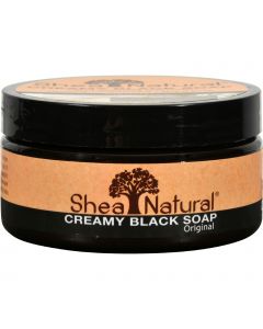 Shea Natural African Black Soap - Creamy - with Shea Butter - 8 oz
