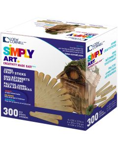 Loew-Cornell Simply Art Wood Jumbo Craft Sticks-Natural 6" 300/Pkg