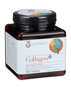 Youtheory Collagen - Type 1 and 2 and 3 - Advanced Formula - 160 Tablets
