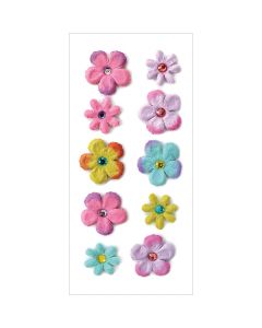 Multicraft Imports MultiCraft Handmade Tie-Dyed Flowers Stickers-Luau