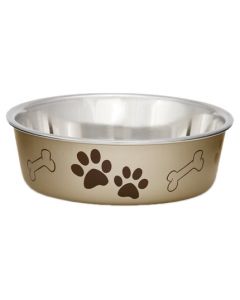Loving Pets Products Metallic Bella Bowl Small-Champagne