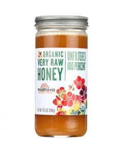 Madhava Honey Honey - Organic - Very Raw - 100 Percent Unfiltered - 10.5 oz - case of 12