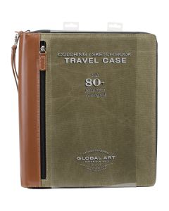 Global Art Coloring Book Case-Large Holds 81 Pens/Pencils-Olive