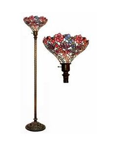 Warehouse of Tiffany Tiffany-style Vine Floral Torchier Lamp