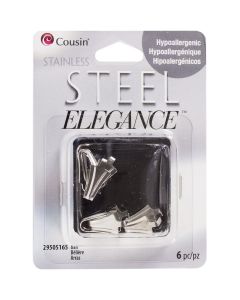 Cousin Stainless Steel Elegance Beads & Findings-Bails 6/Pkg