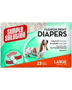 Simple Solution Fashion Disposable Dog Diapers 12 pack Large Pink