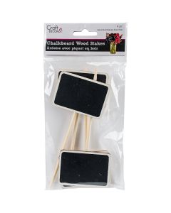 Multicraft Imports Chalkboard Wood Stakes 2.6"X1.8"-Rectangle Border
