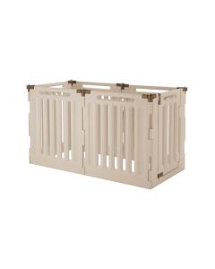 Richell Convertible Indoor/Outdoor Pet Playpen 6 Panel Tan / Mocha 63.8" x 33.1" x 36"