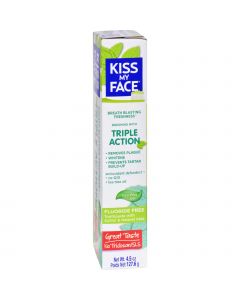 Kiss My Face Toothpaste - Triple Action - Fluoride Free - Gel - 4.5 oz