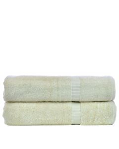 Bare Cotton Luxury Hotel & Spa Towel 100% Genuine Turkish Cotton Bath Sheets - Beige - Dobby Border  - Set of 2