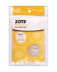 Thermoweb Zots Singles Clear Adhesive Dots-3D 1/2"X1/8" Thick 125/Pkg