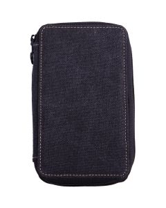 Global Art Canvas Pencil Case Holds 24-Black