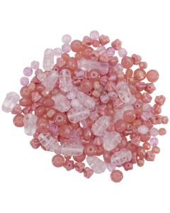 Mode International Square Tube Glass Beads 2oz-Pressed Pink Mix