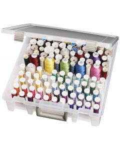 ArtBin Super Satchel Box W/Removable Thread Trays-15"X14"X3.5" Translucent