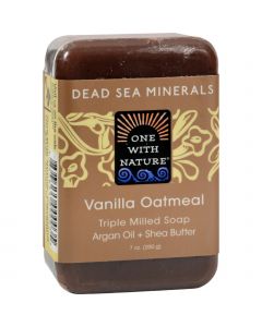 One With Nature Dead Sea Mineral Vanilla Oatmeal Soap - 7 oz