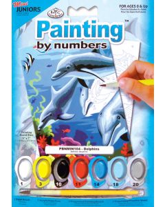 Royal Brush Mini Paint By Number Kit 5"X7"-Dolphins - Junior